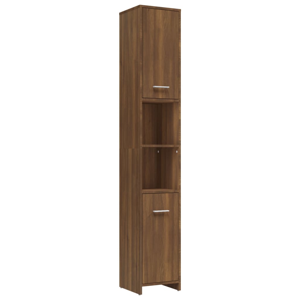 Bathroom Cabinet Brown Oak 30x30x183.5 cm Engineered Wood