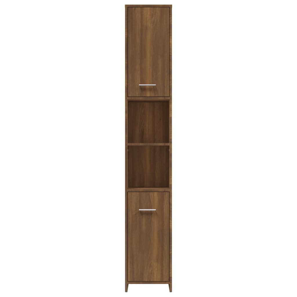 Bathroom Cabinet Brown Oak 30x30x183.5 cm Engineered Wood