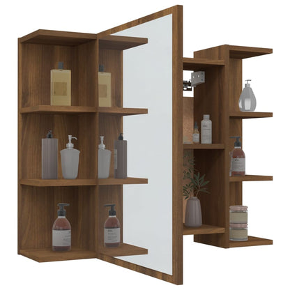 Bathroom Mirror Cabinet Brown Oak 80x20.5x64 cm Engineered Wood