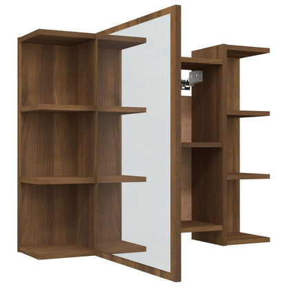 Bathroom Mirror Cabinet Brown Oak 80x20.5x64 cm Engineered Wood