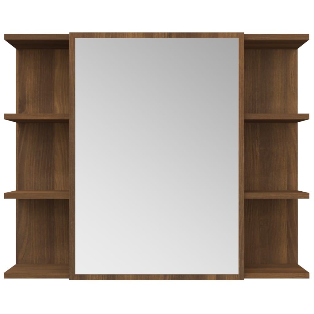 Bathroom Mirror Cabinet Brown Oak 80x20.5x64 cm Engineered Wood