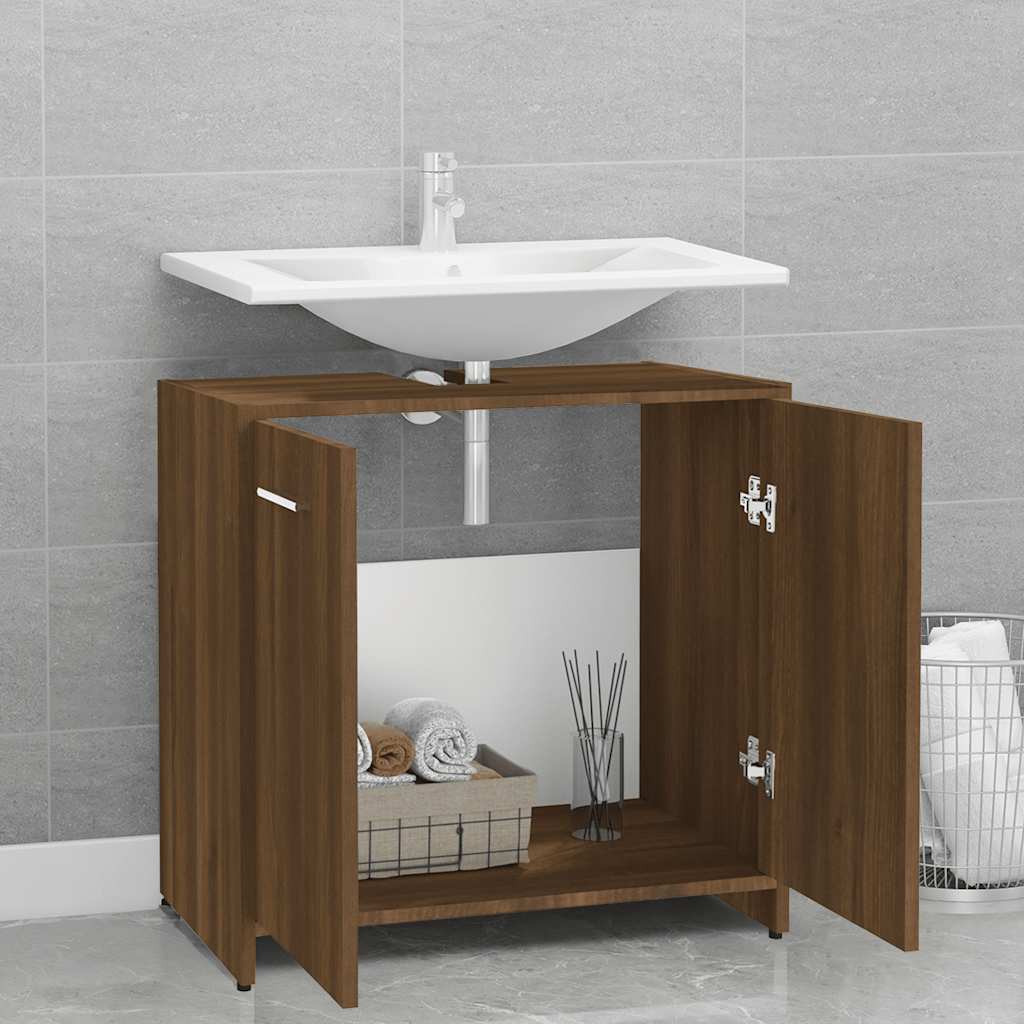 Bathroom Cabinet Brown Oak 60x33x60 cm Engineered Wood