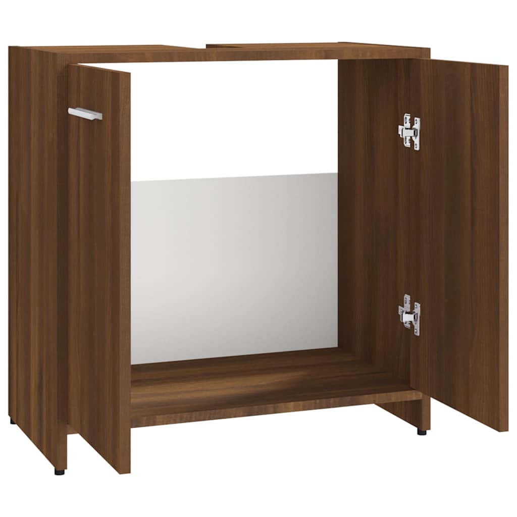 Bathroom Cabinet Brown Oak 60x33x60 cm Engineered Wood