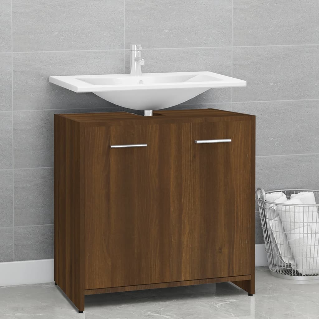 Bathroom Cabinet Brown Oak 60x33x60 cm Engineered Wood