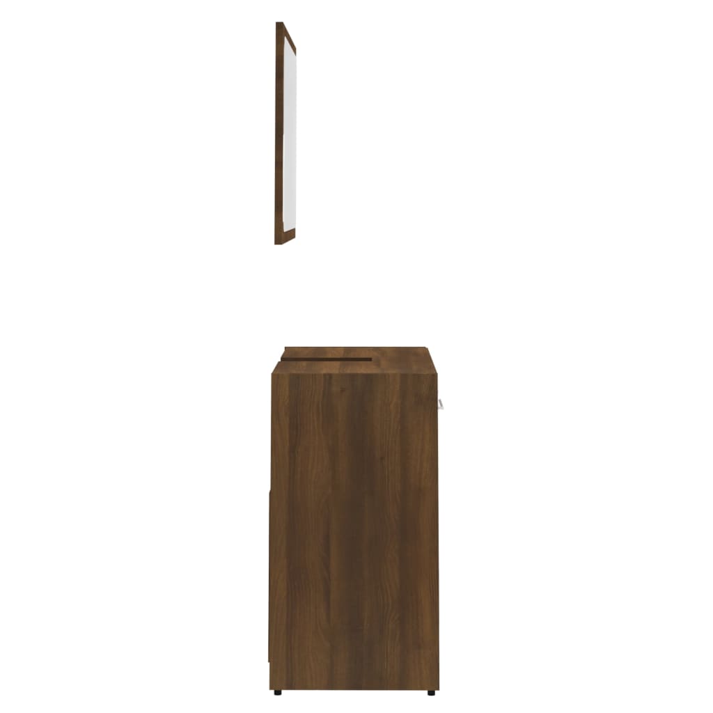 Bathroom Furniture Set Brown Oak Engineered Wood