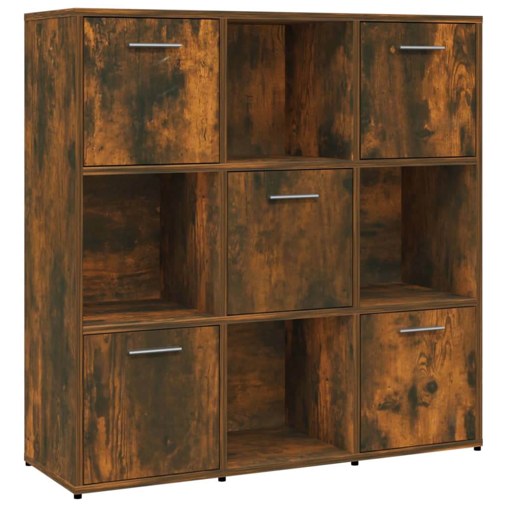 Book Cabinet Smoked Oak 90x30x90 cm Engineered Wood