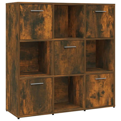 Book Cabinet Smoked Oak 90x30x90 cm Engineered Wood