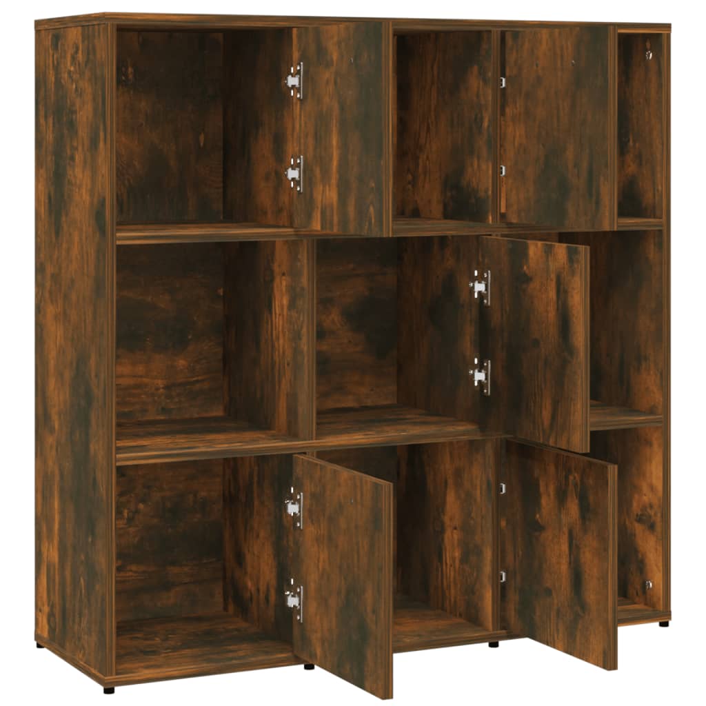 Book Cabinet Smoked Oak 90x30x90 cm Engineered Wood