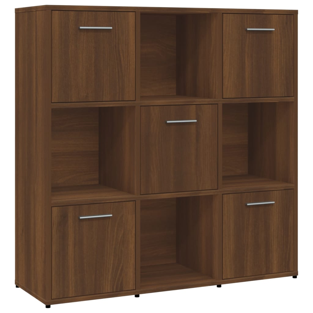 Book Cabinet Brown Oak 90x30x90 cm Engineered Wood