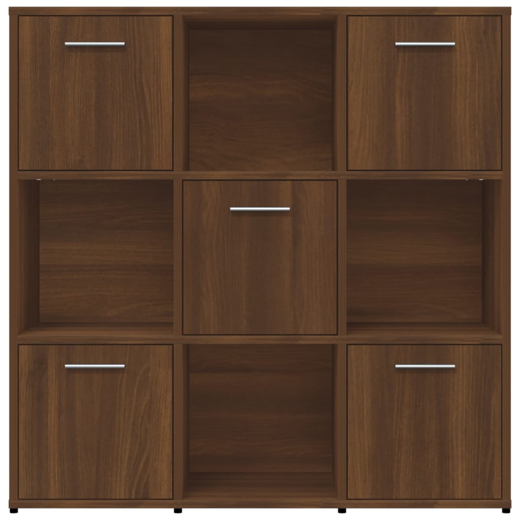 Book Cabinet Brown Oak 90x30x90 cm Engineered Wood