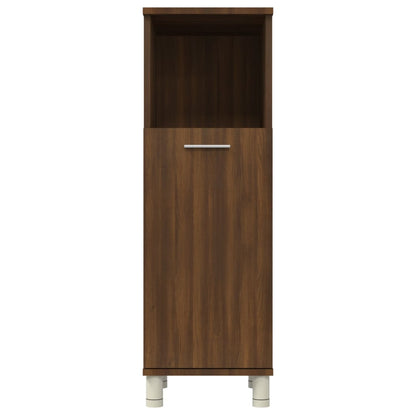 Bathroom Cabinet Brown Oak 30x30x95 cm Engineered Wood