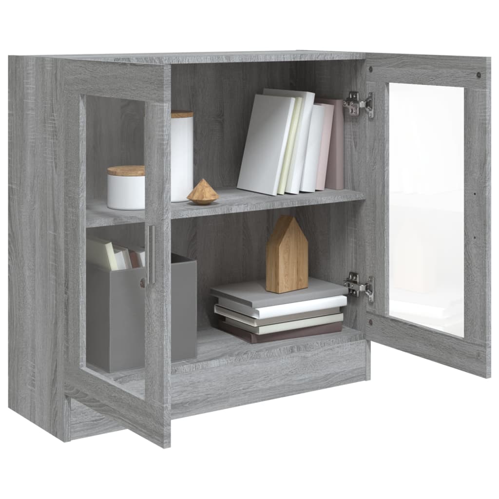 Vitrine Cabinet Grey Sonoma 82.5x30.5x80 cm Engineered Wood