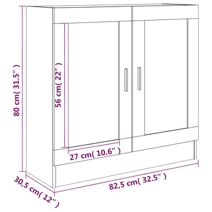 Vitrine Cabinet Grey Sonoma 82.5x30.5x80 cm Engineered Wood