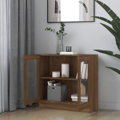 Vitrine Cabinet Brown Oak 82.5x30.5x80 cm Engineered Wood