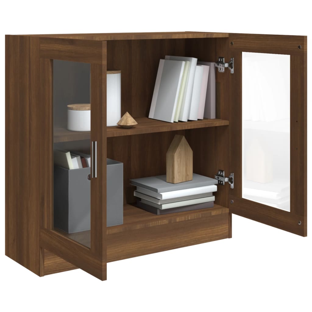 Vitrine Cabinet Brown Oak 82.5x30.5x80 cm Engineered Wood