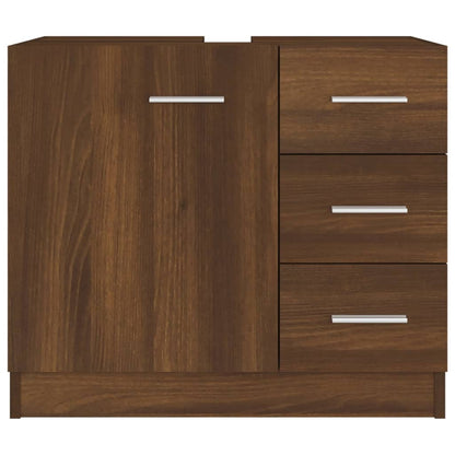 Sink Cabinet Brown Oak 63x30x54 cm Engineered Wood