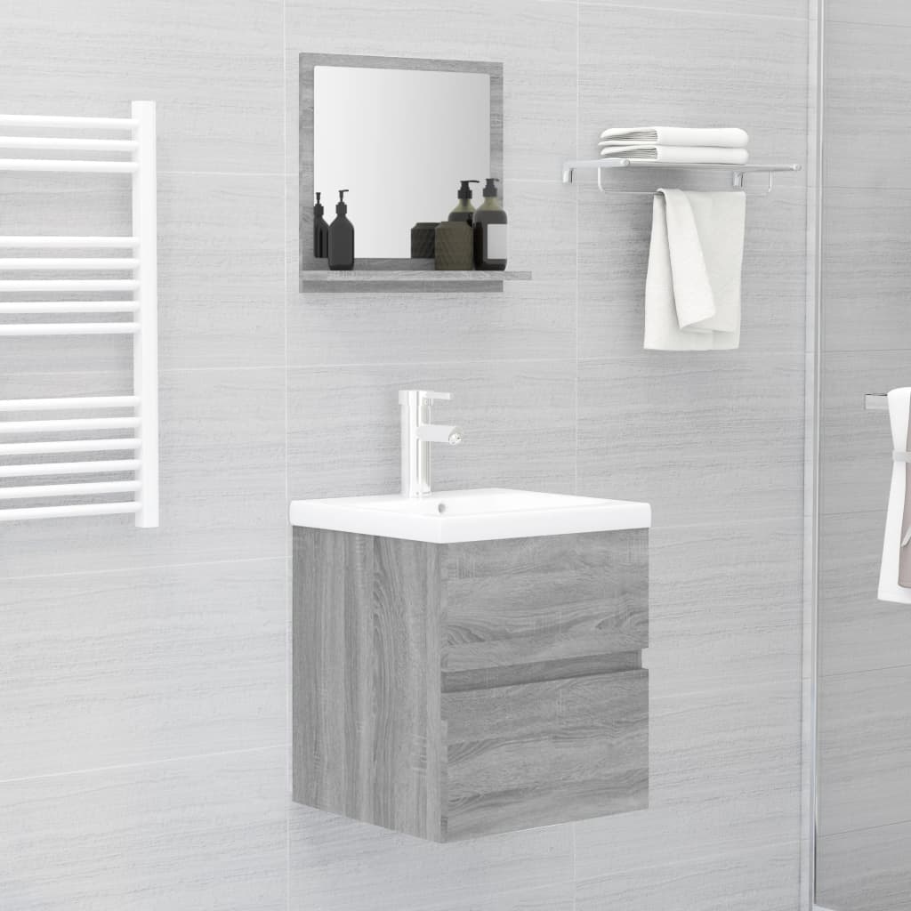 Bathroom Mirror Grey Sonoma 40x10.5x37 cm Engineered Wood