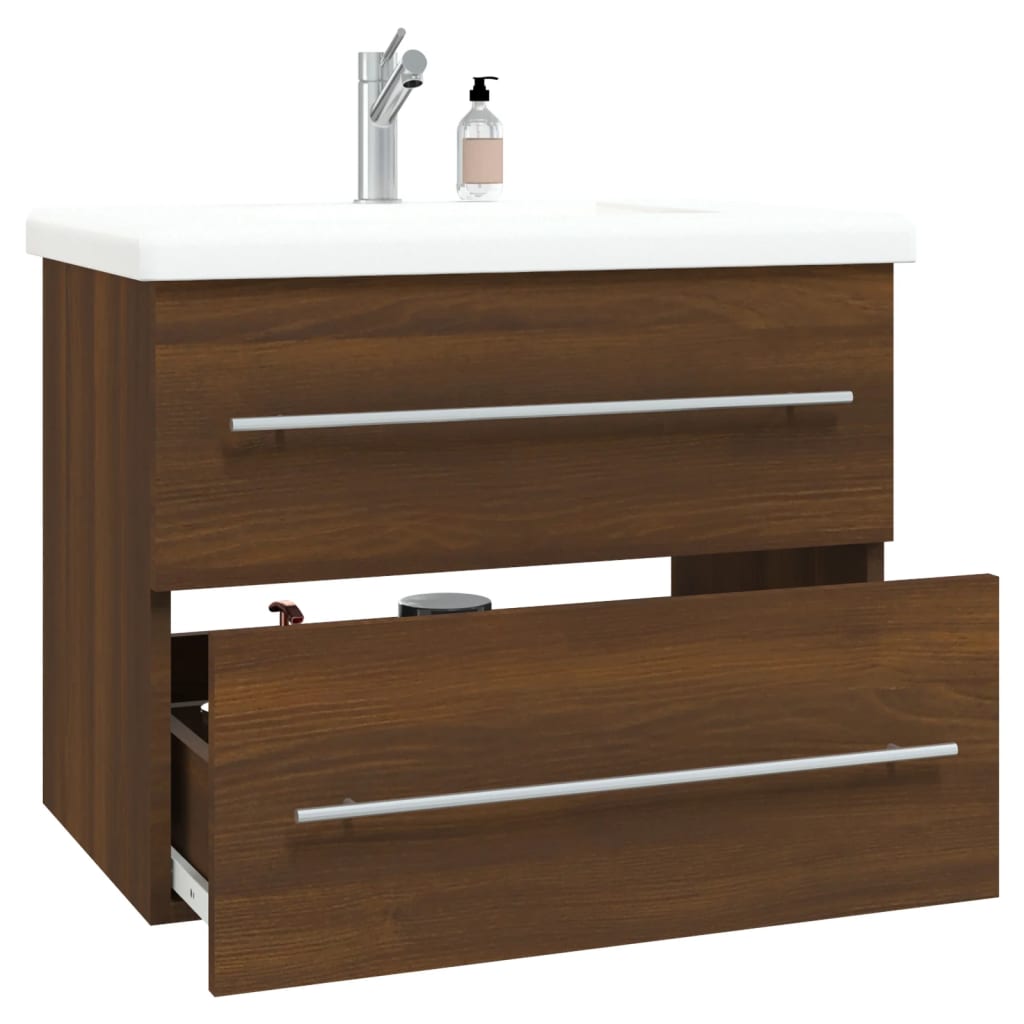 Sink Cabinet Brown Oak 60x38.5x48 cm Engineered Wood