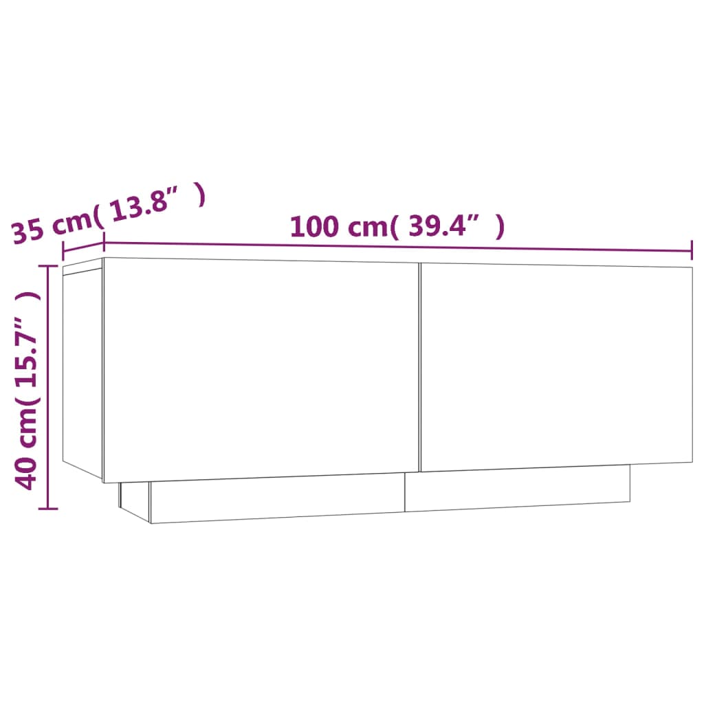 TV Cabinet Grey Sonoma 100x35x40 cm Engineered Wood