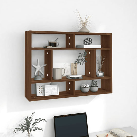 Wall Shelf Brown Oak 75x16x55 cm Engineered Wood