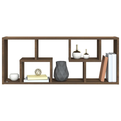 Wall Shelf Brown Oak 36x16x90 cm Engineered Wood