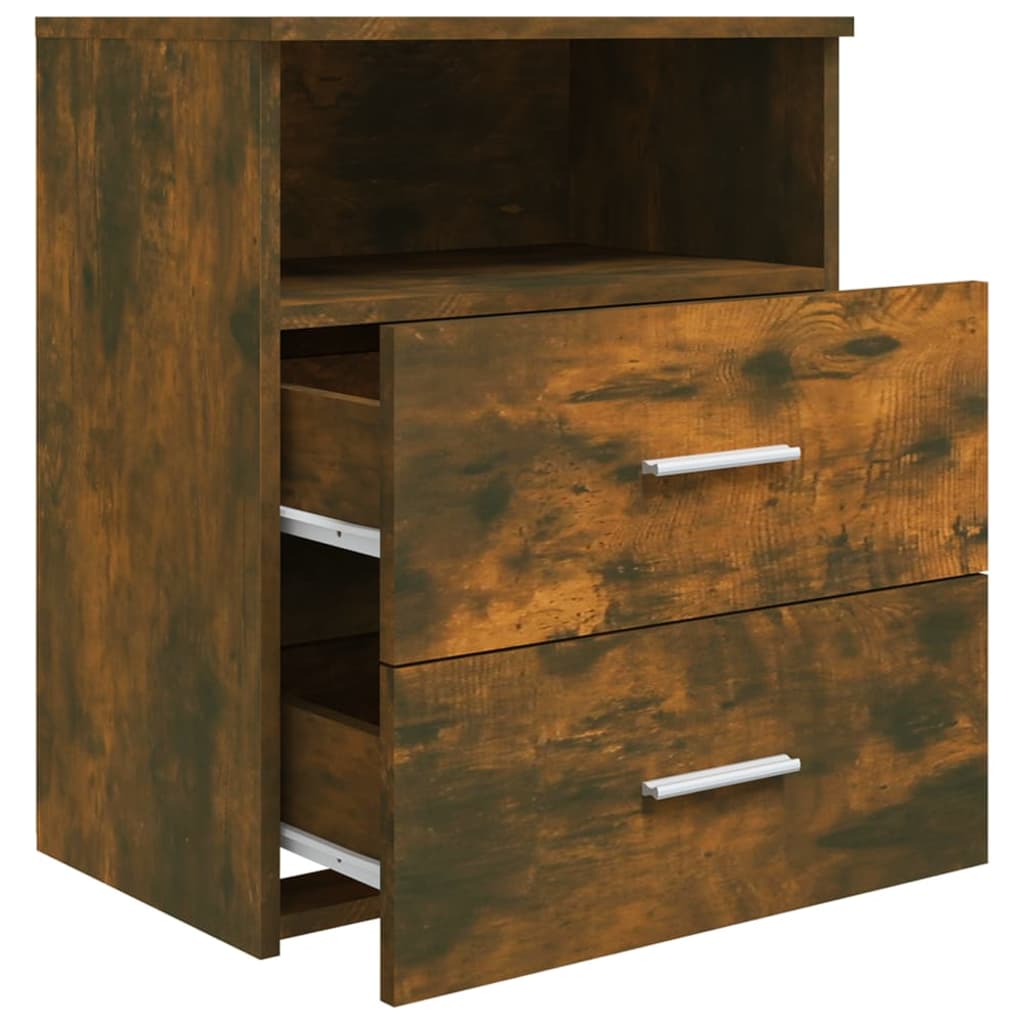 Bed Cabinet Smoked Oak 50x32x60 cm