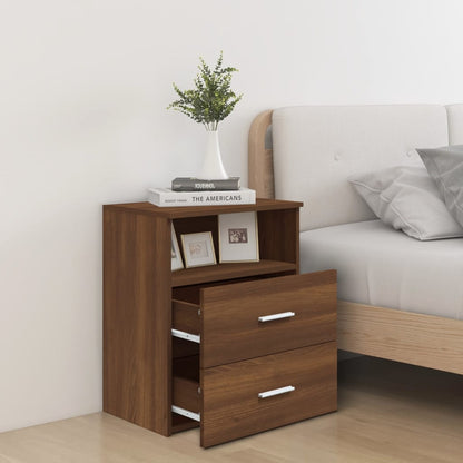 Bed Cabinet Brown Oak 50x32x60 cm