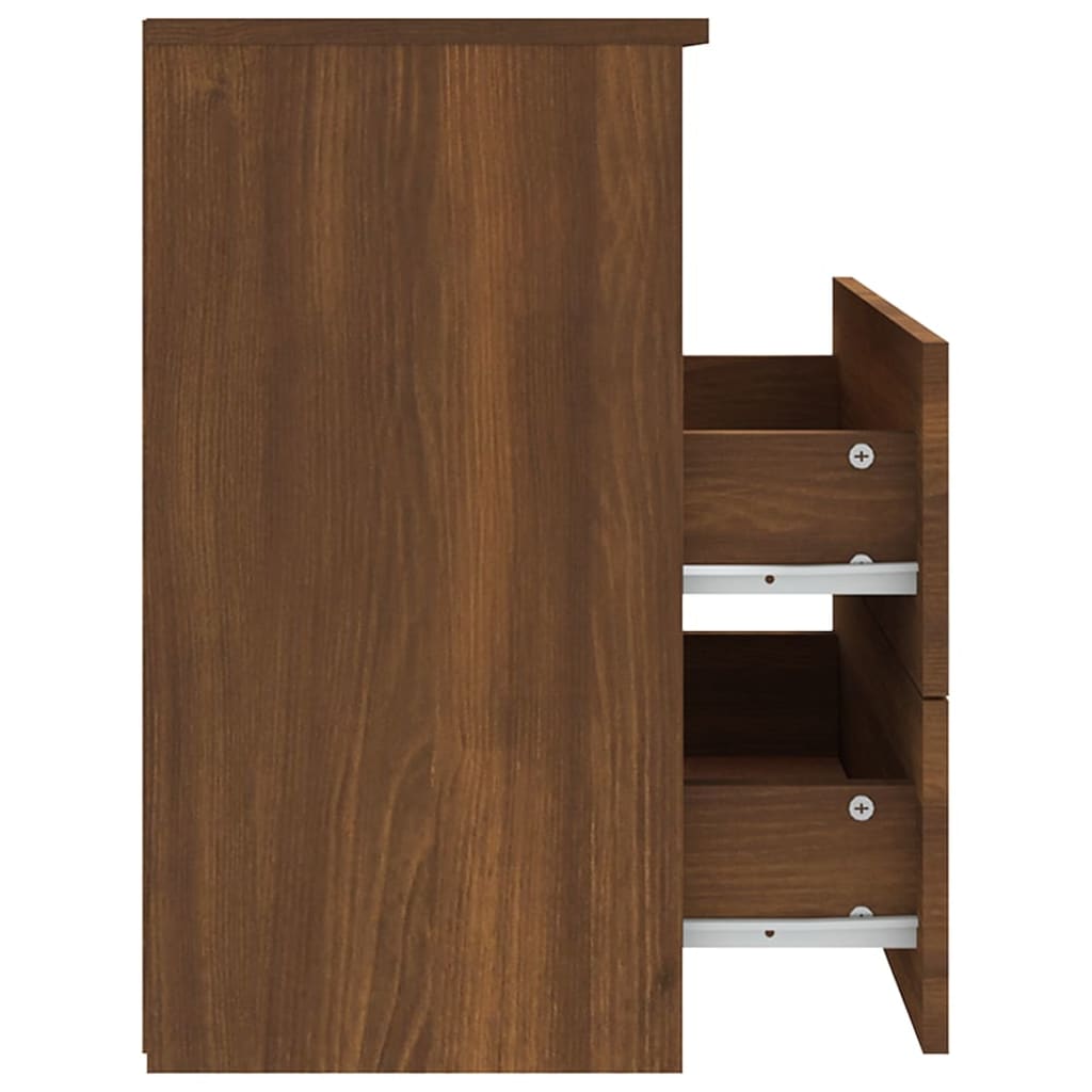 Bed Cabinet Brown Oak 50x32x60 cm