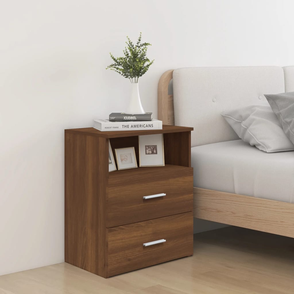 Bed Cabinet Brown Oak 50x32x60 cm