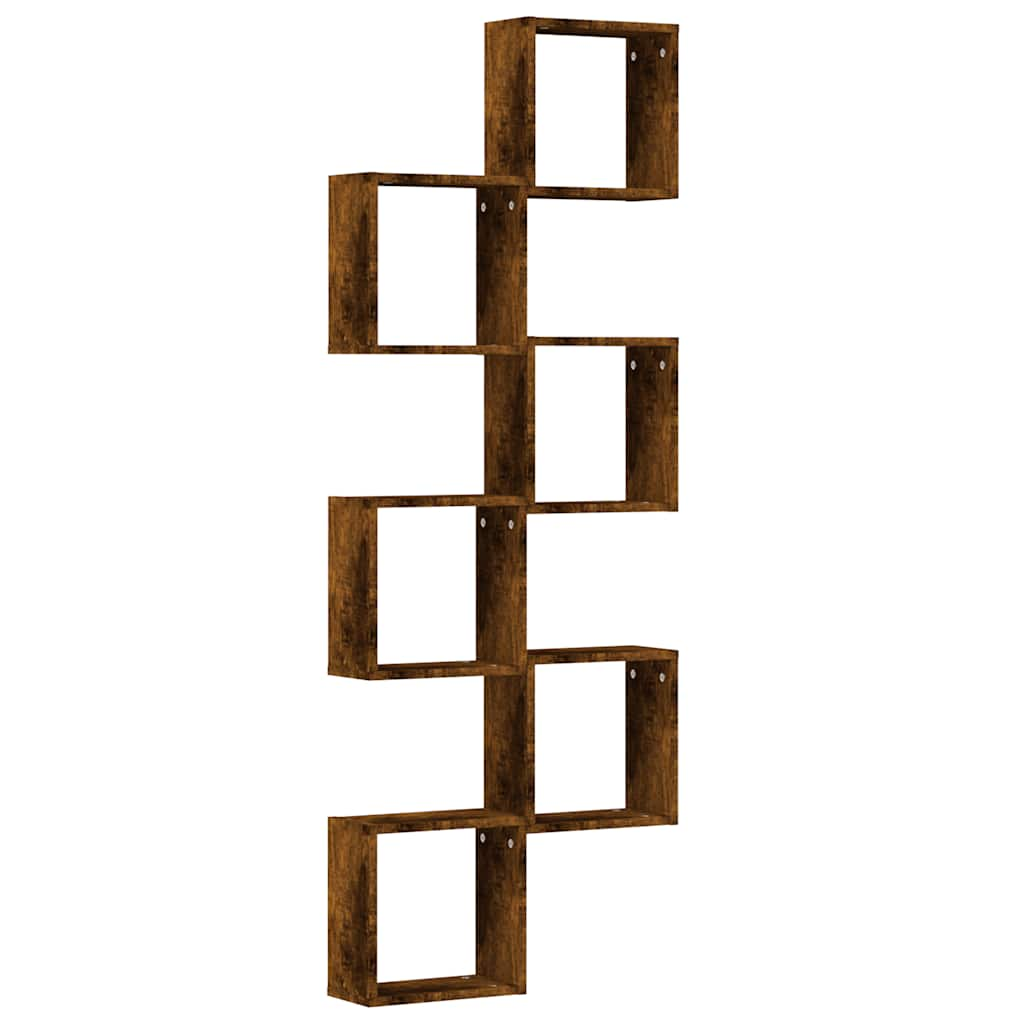 Wall Cube Shelves 6 pcs Smoked Oak 30x15x30 cm