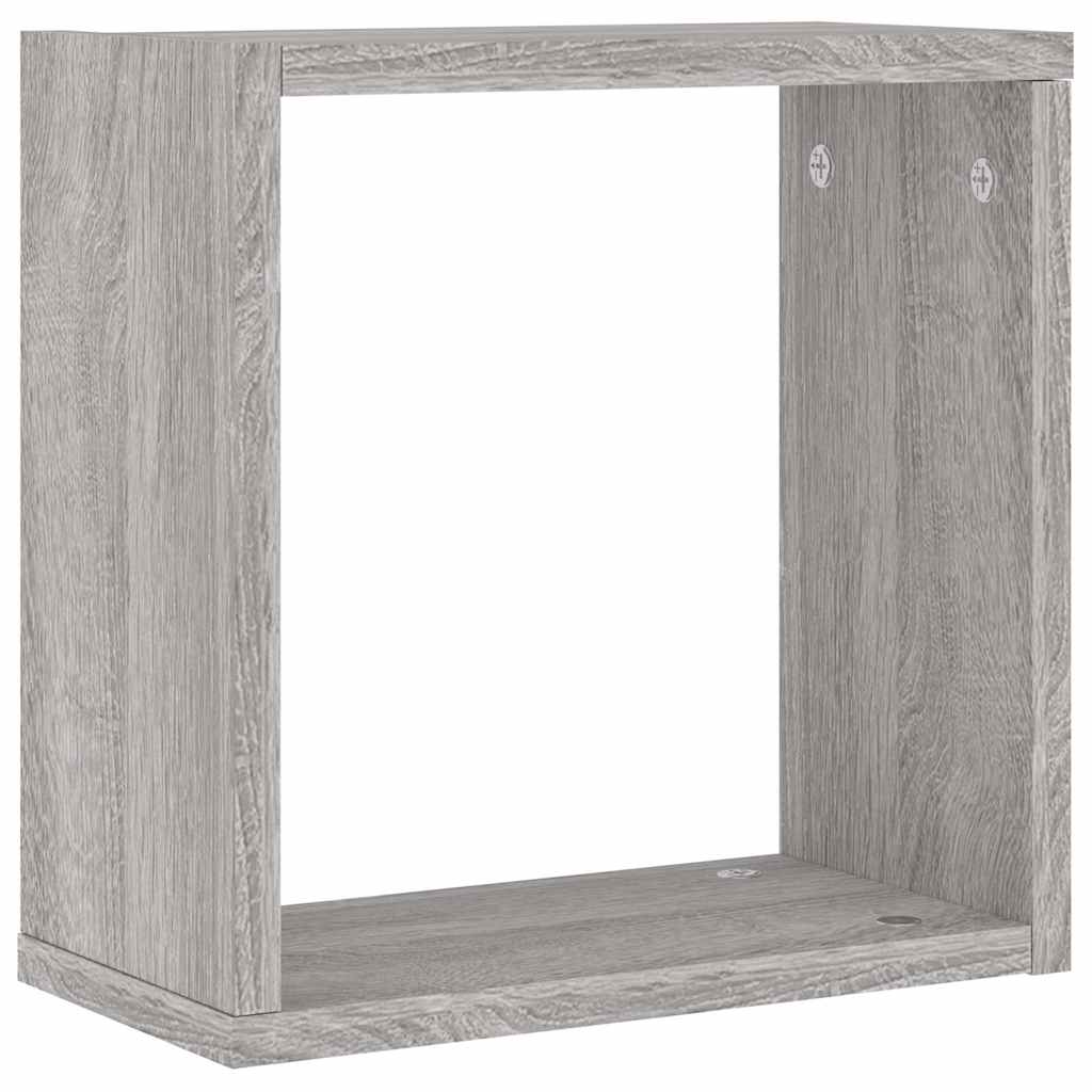 Wall Cube Shelves 6 pcs Grey Sonoma 30x15x30 cm