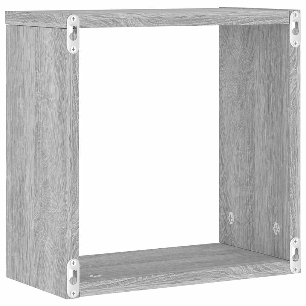 Wall Cube Shelves 6 pcs Grey Sonoma 30x15x30 cm