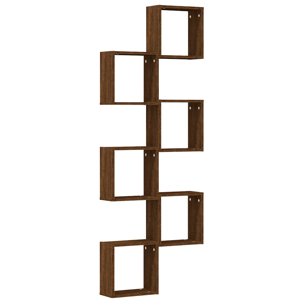 Wall Cube Shelves 6 pcs Brown Oak 30x15x30 cm