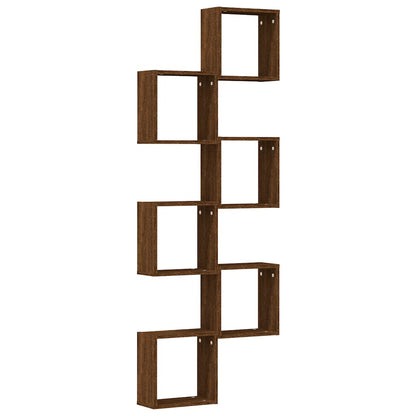 Wall Cube Shelves 6 pcs Brown Oak 30x15x30 cm