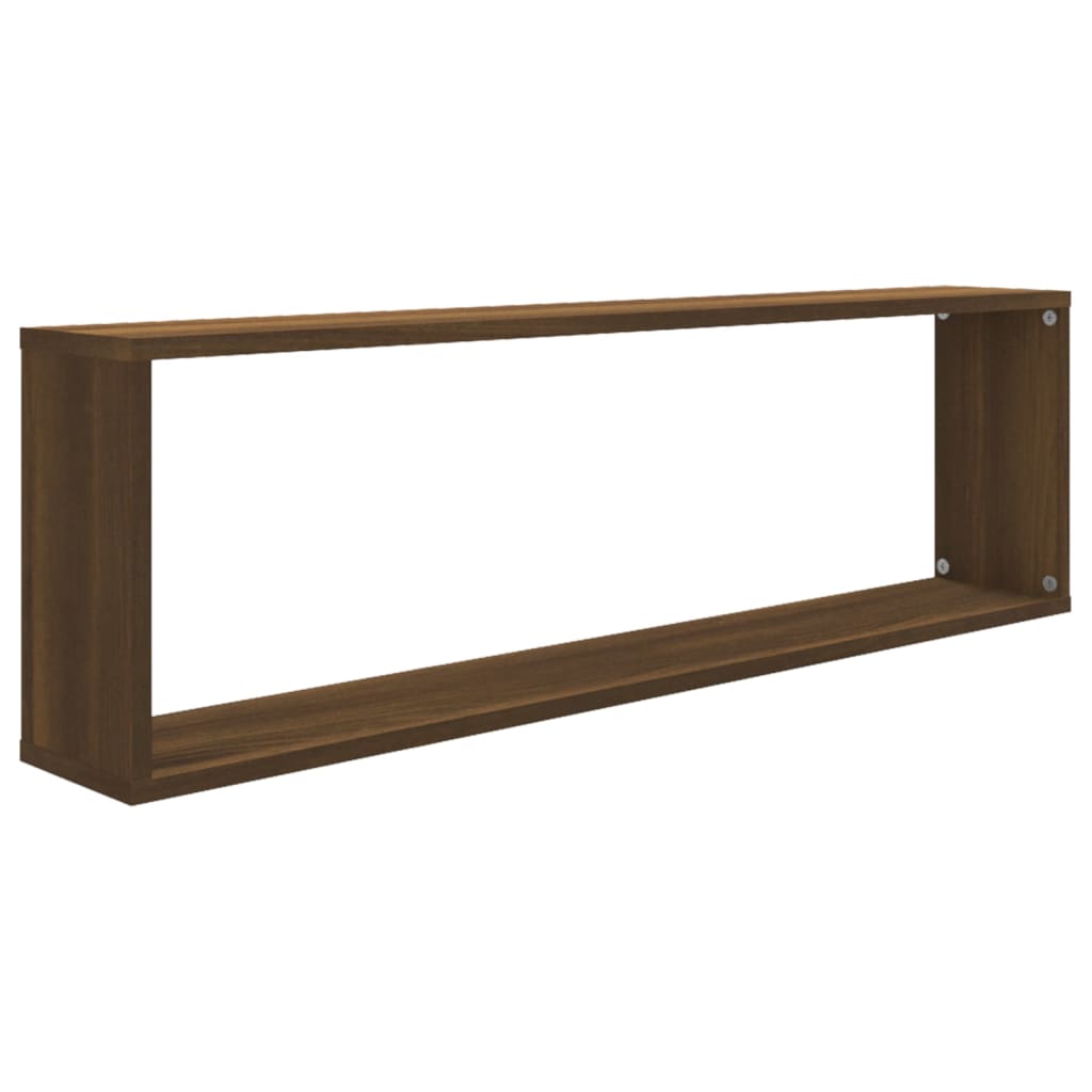 Wall Cube Shelves 4 pcs Brown Oak 100x15x30 cm Engineered Wood