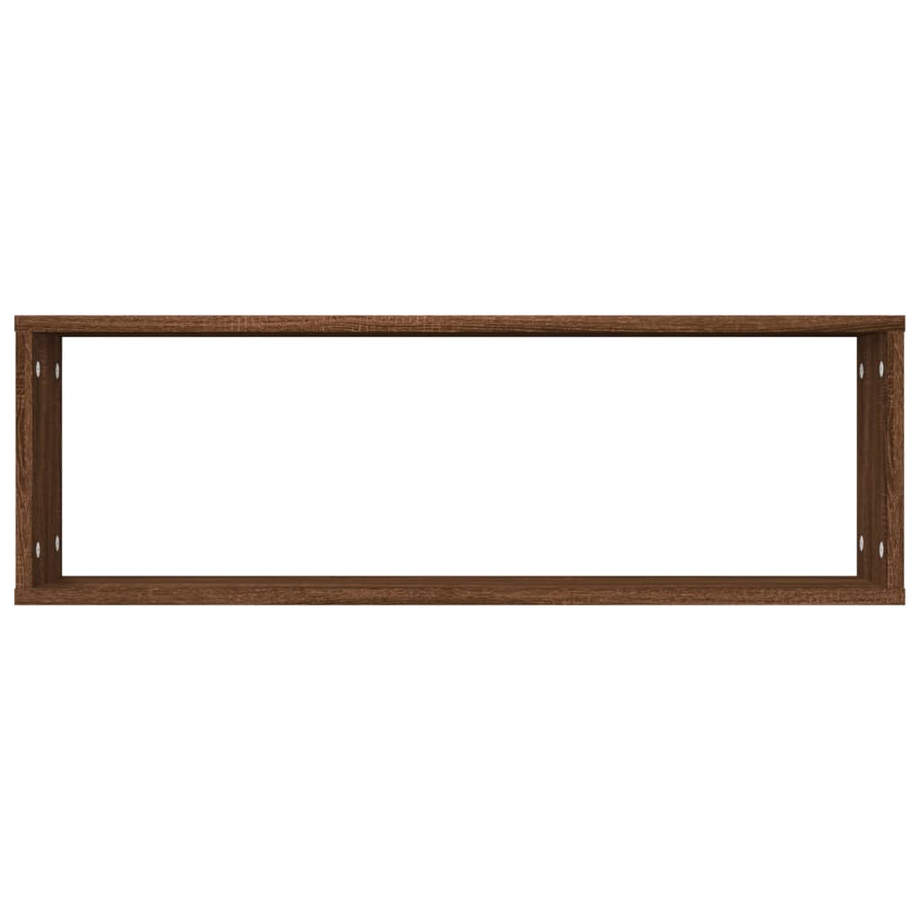 Wall Cube Shelves 2 pcs Brown Oak 80x15x26.5 cm Engineered Wood