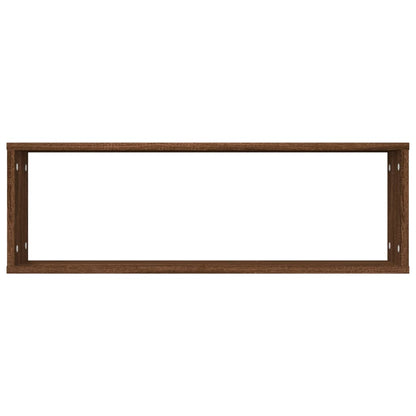 Wall Cube Shelves 2 pcs Brown Oak 80x15x26.5 cm Engineered Wood