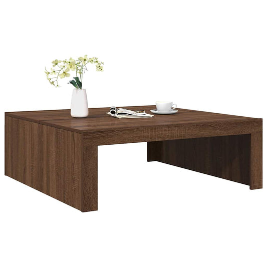 Coffee Table Brown Oak 100x100x35 cm Engineered Wood