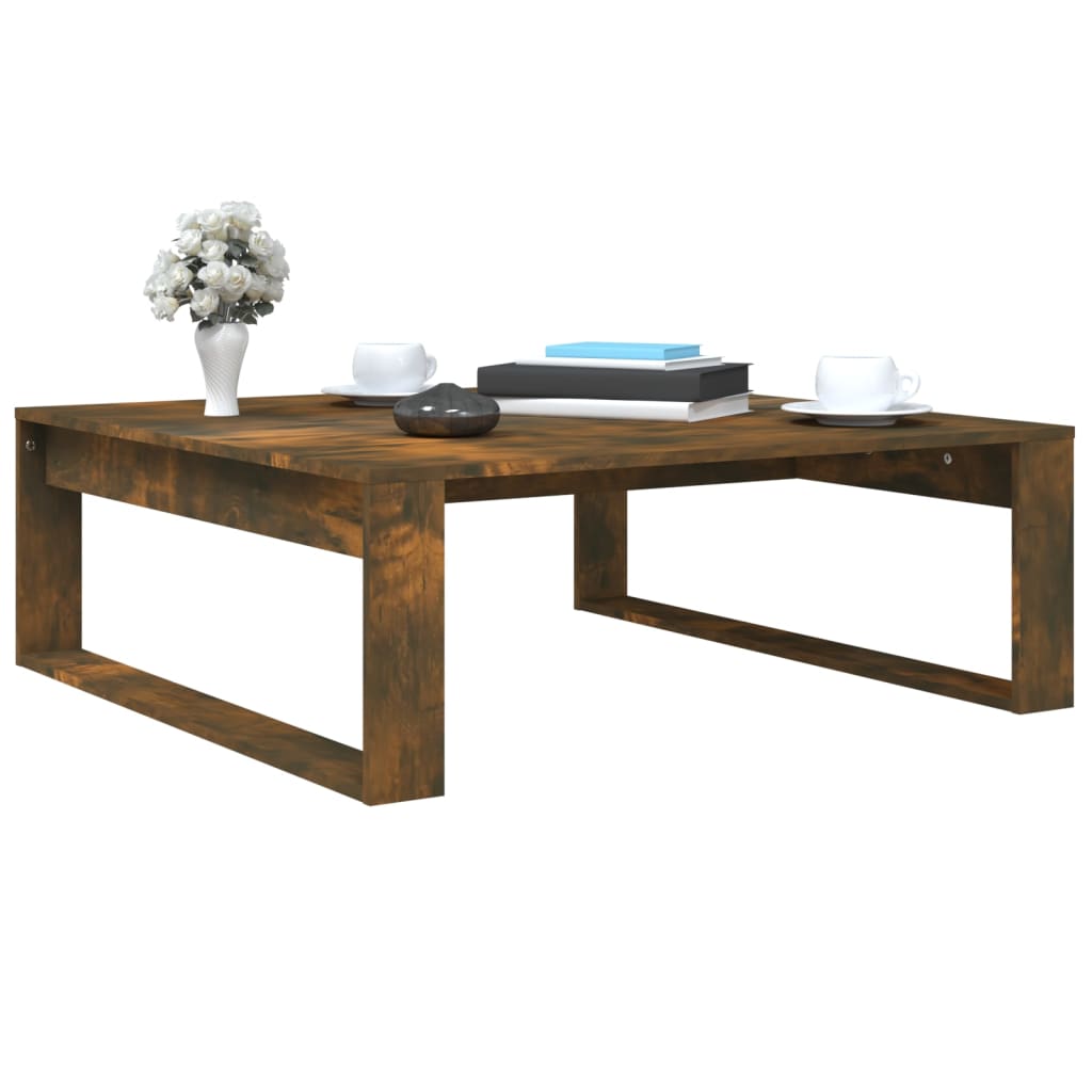 Coffee Table Smoked Oak 100x100x35 cm Engineered Wood