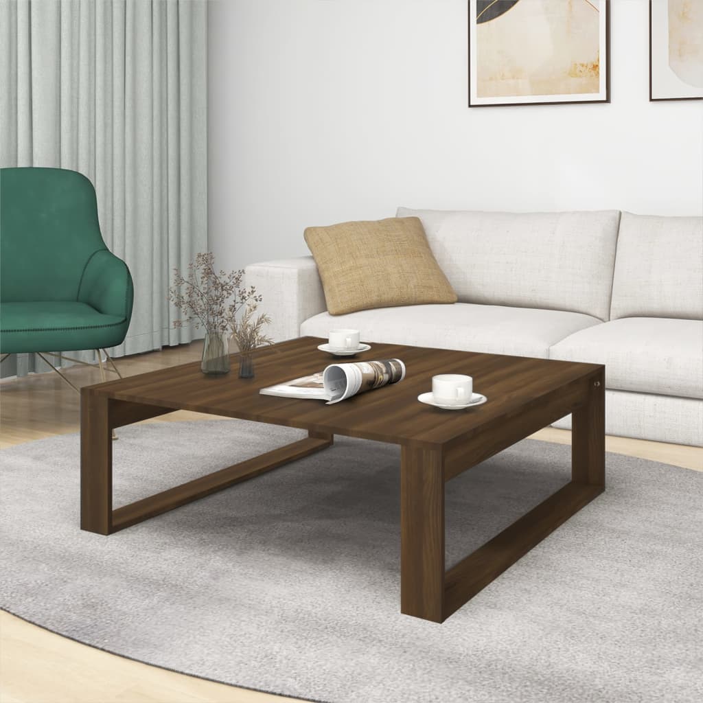 Coffee Table Brown Oak 100x100x35 cm Engineered Wood