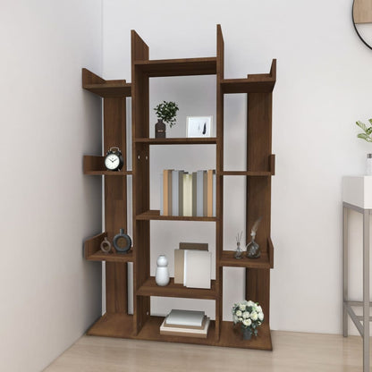 Book Cabinet Brown Oak 86x25.5x140 cm Engineered Wood