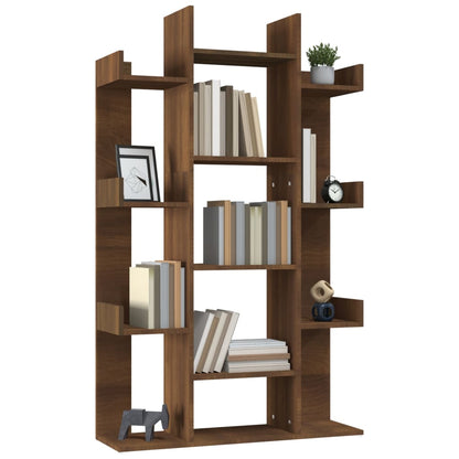 Book Cabinet Brown Oak 86x25.5x140 cm Engineered Wood