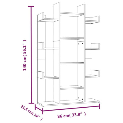 Book Cabinet Brown Oak 86x25.5x140 cm Engineered Wood