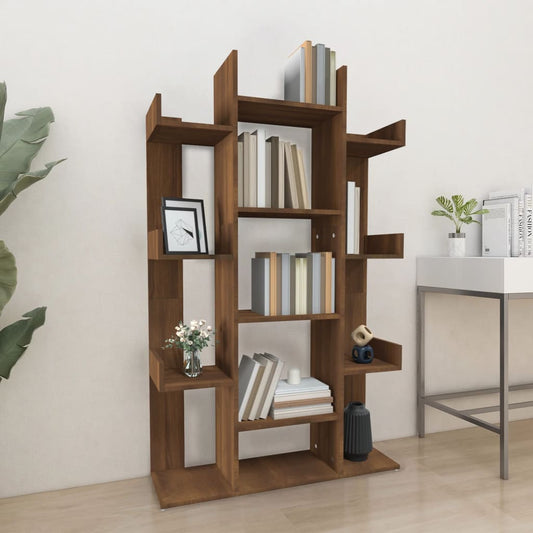 Book Cabinet Brown Oak 86x25.5x140 cm Engineered Wood