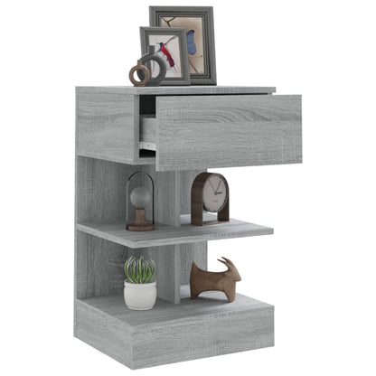 Bedside Cabinet Grey Sonoma 40x35x65 cm Engineered Wood