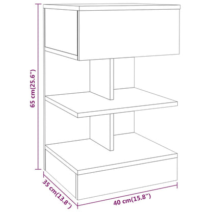 Bedside Cabinet Grey Sonoma 40x35x65 cm Engineered Wood