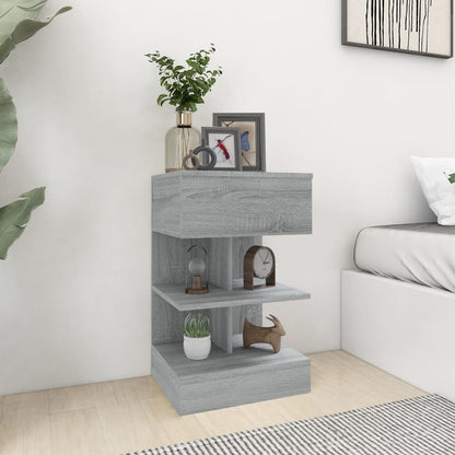 Bedside Cabinet Grey Sonoma 40x35x65 cm Engineered Wood