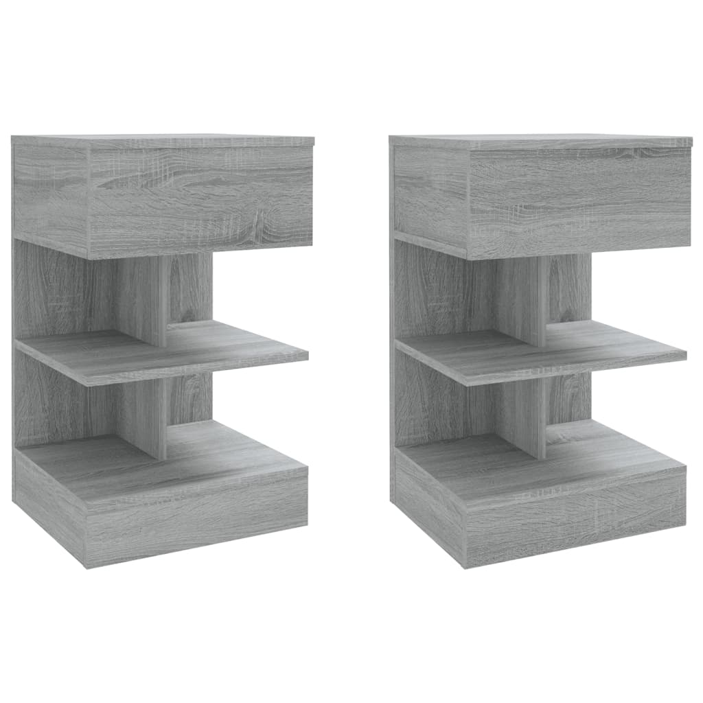 Bedside Cabinets 2 pcs Grey Sonoma 40x35x65 cm Engineered Wood