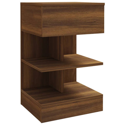 Bedside Cabinet Brown Oak 40x35x65 cm Engineered Wood