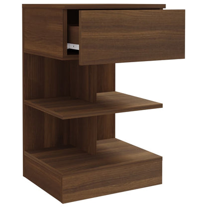 Bedside Cabinet Brown Oak 40x35x65 cm Engineered Wood